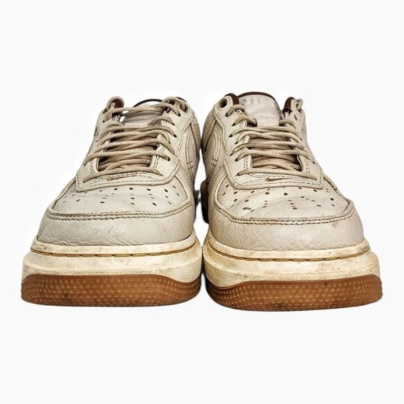 Nike Air Force One Pecan Luxe Low Leather Athletic Basketball Sneakers Size 10 - Picture 4 of 6